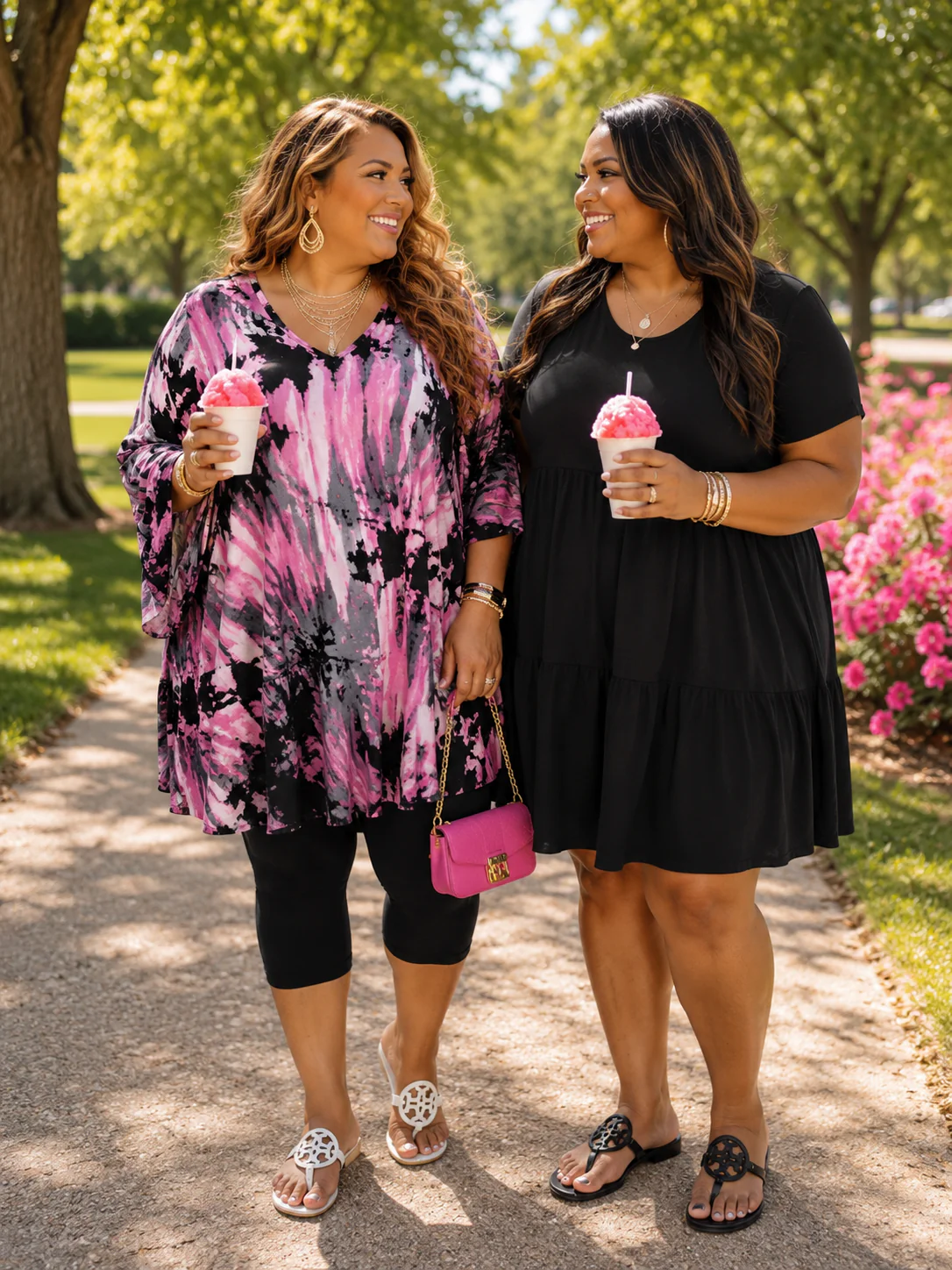 100 PQ {Vision Of Beauty} Pink/Black V-Neck Top EXTENDED PLUS SIZE  2X 3X 4X  TRUE TO SIZE!! - Image 3