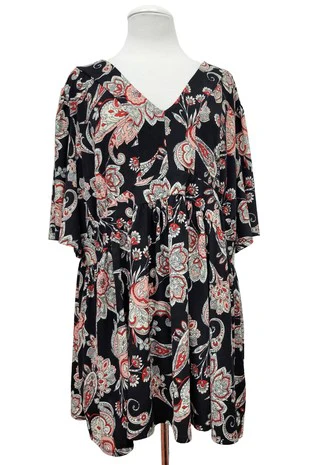 100 PSS {When You Believe} Black Paisley Babydoll Top EXTENDED PLUS SIZE 3X 4X 5X - Image 2