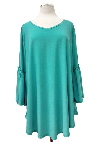 100 SQ {Soulful Feeling} Jade Flounce Sleeve Top EXTENDED PLUS SIZE 3X 4X 5X - Image 2