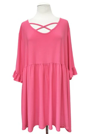 100 SSS {There Is Hope} Fuchsia Cross Neck Tunic EXTENDED PLUS SIZE 3X 4X 5X - Image 2