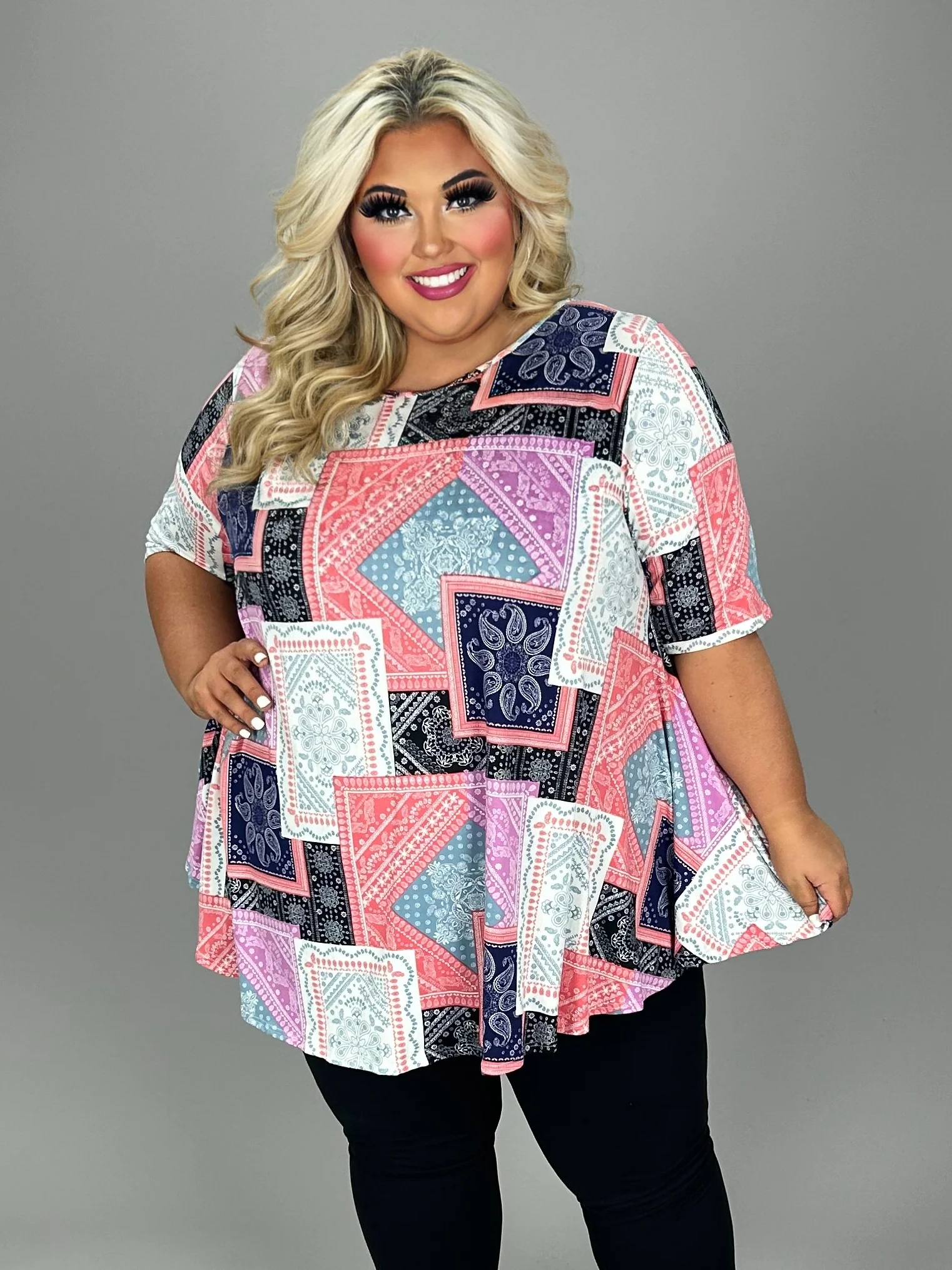 14 PSS {Feminine Faith} Pink Paisley Patchwork Top EXTENDED PLUS SIZE 3X 4X 5X - Image 3