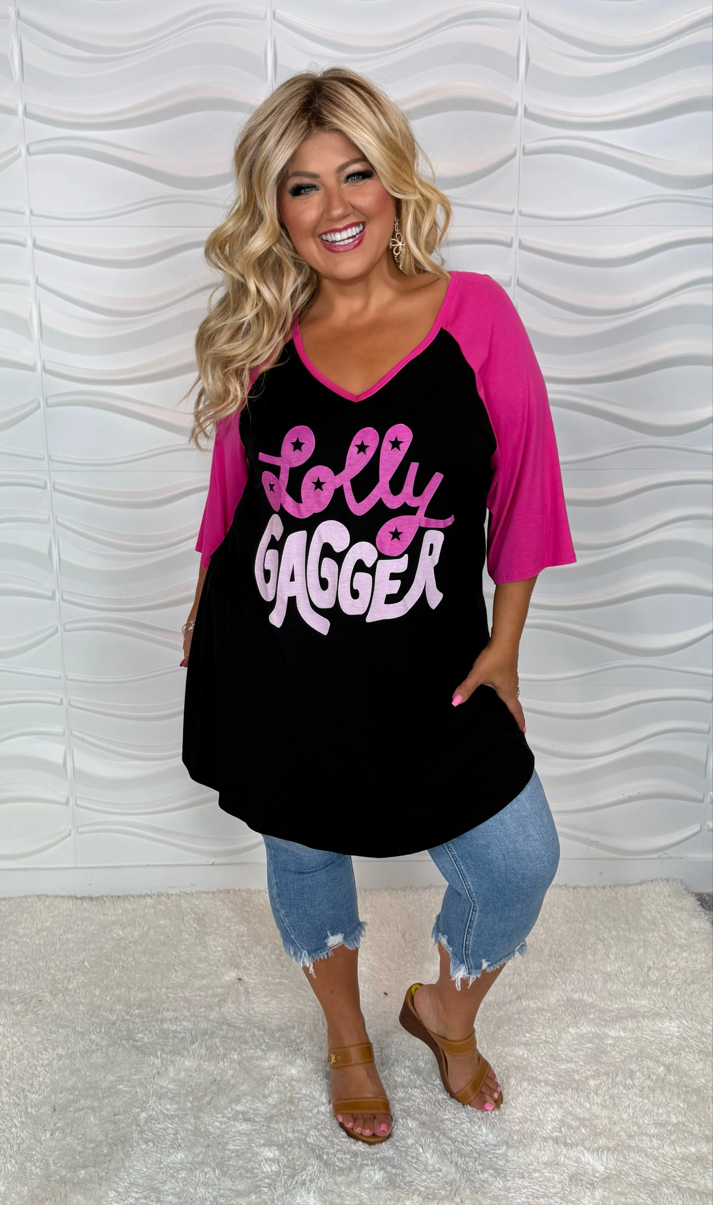 17 GT {Lolly Gagger} Black/Fuchsia Graphic Tee CURVY BRAND!!!!  EXTENDED PLUS SIZE XL 2X 3X 4X 5X 6X (May Size Down 1 Size) - Image 3