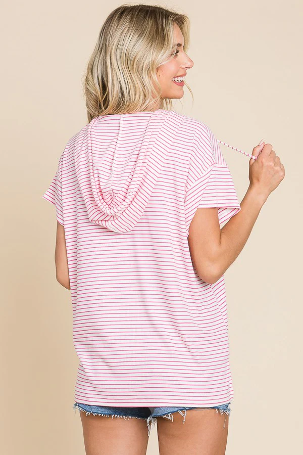 17 HD {Lines Connected} Pink Stripe Print Hoodie PLUS SIZE 1X 2X 3X - Image 3