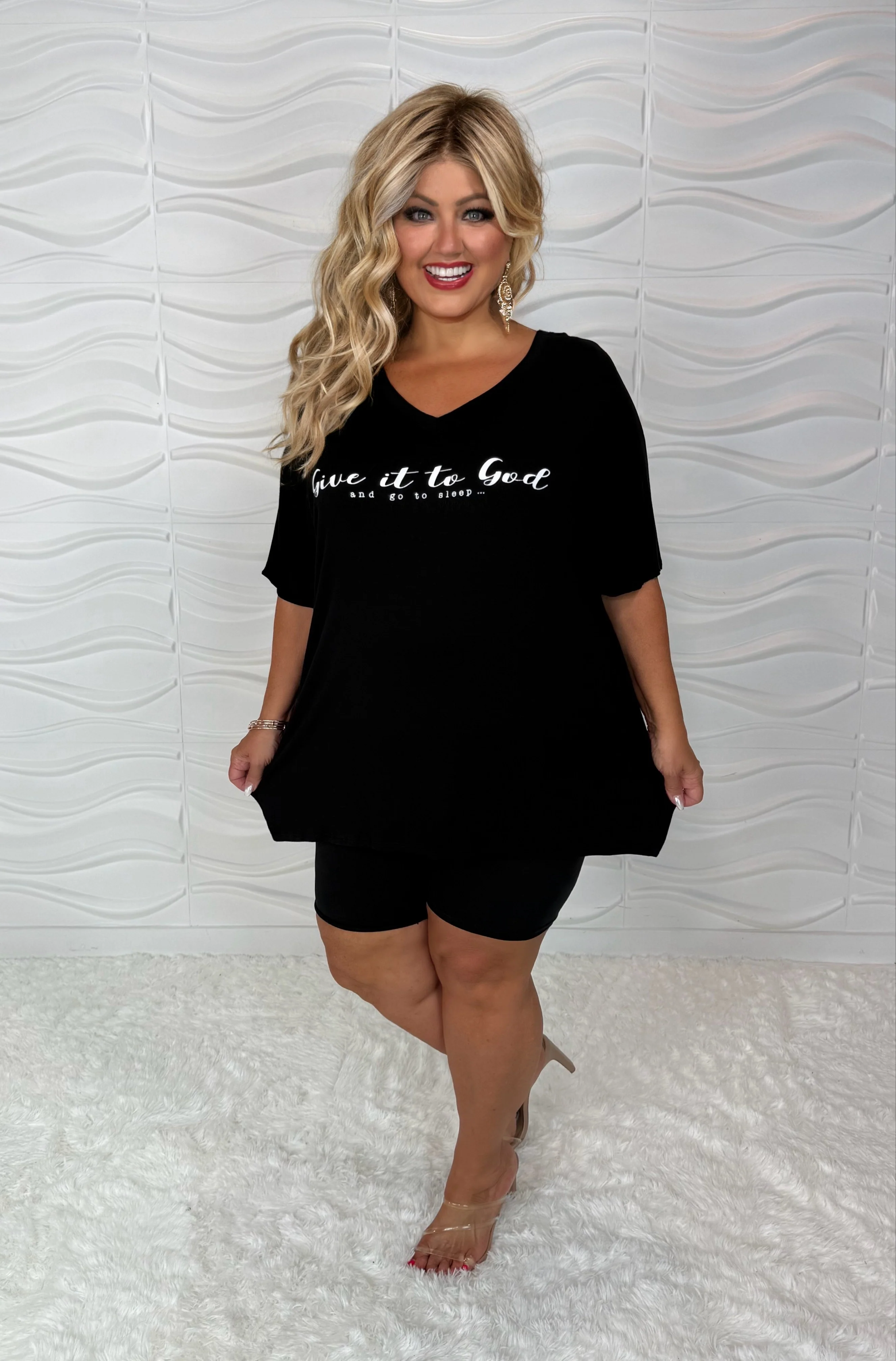 18 GT-A {Give It To God} Black V-Neck Graphic Tee PLUS SIZE 1X 2X 3X - Image 3