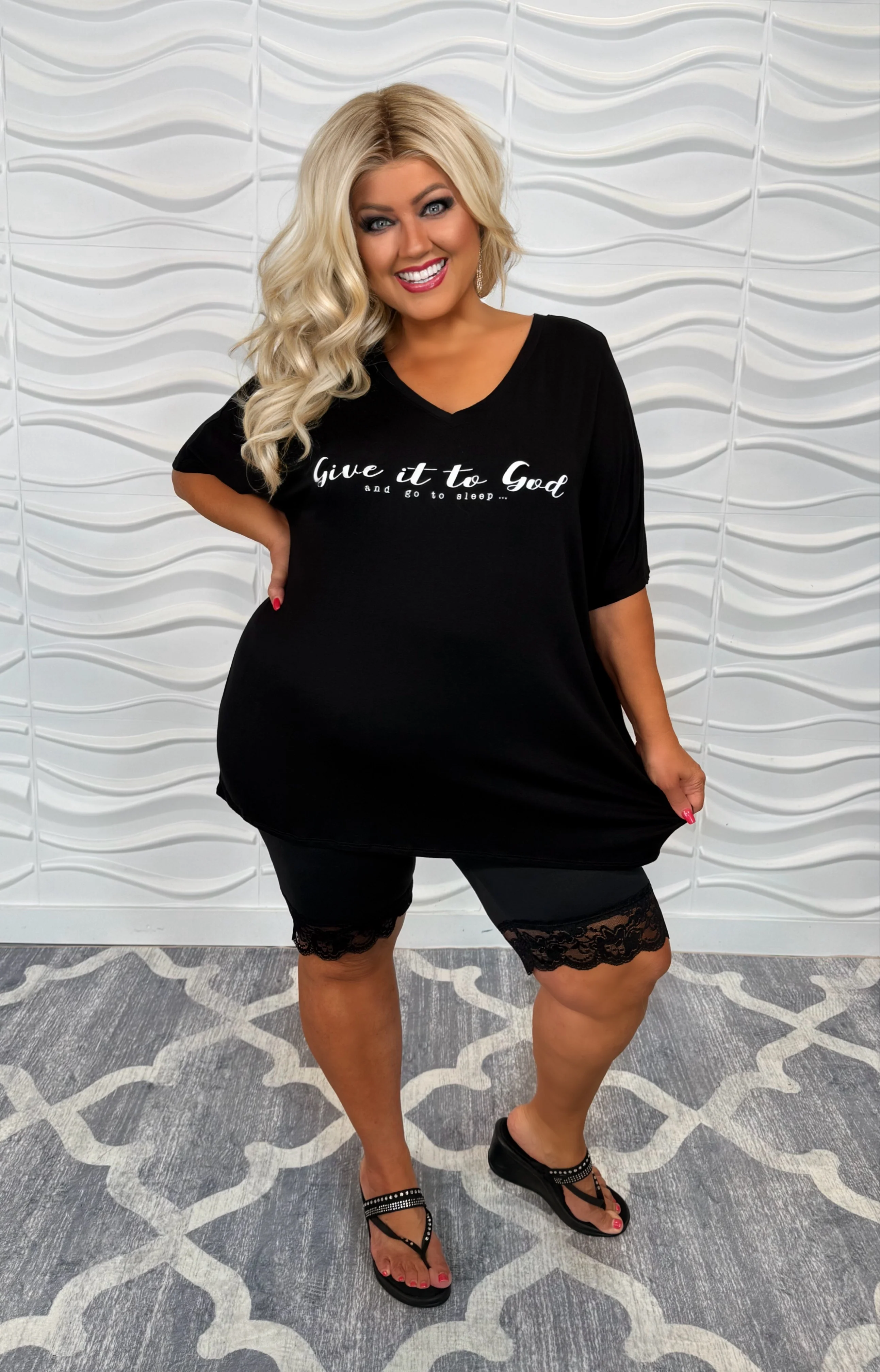 18 GT-A {Give It To God} Black V-Neck Graphic Tee PLUS SIZE 1X 2X 3X - Image 5
