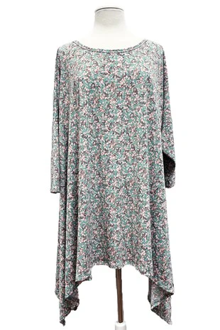 18 PQ {Blossom Bliss} Green Floral Asymmetrical Top EXTENDED PLUS SIZE 3X 4X 5X - Image 4