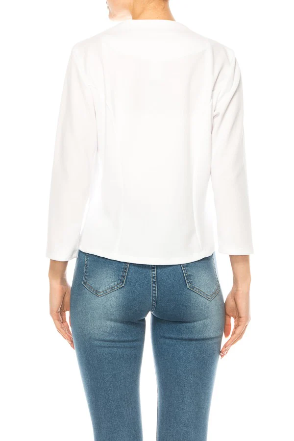 19 OT {On The Clock} White Long Sleeve Cardigan PLUS SIZE XL 2X 3X - Image 3