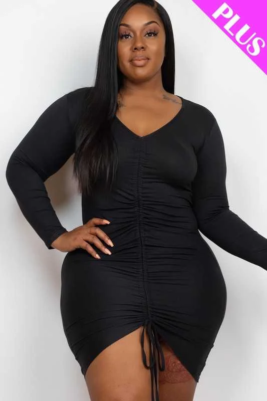 22 SQ {Encore Please} Black V-Neck BodyCon Dress PLUS SIZE 1X 2X 3X - Image 2
