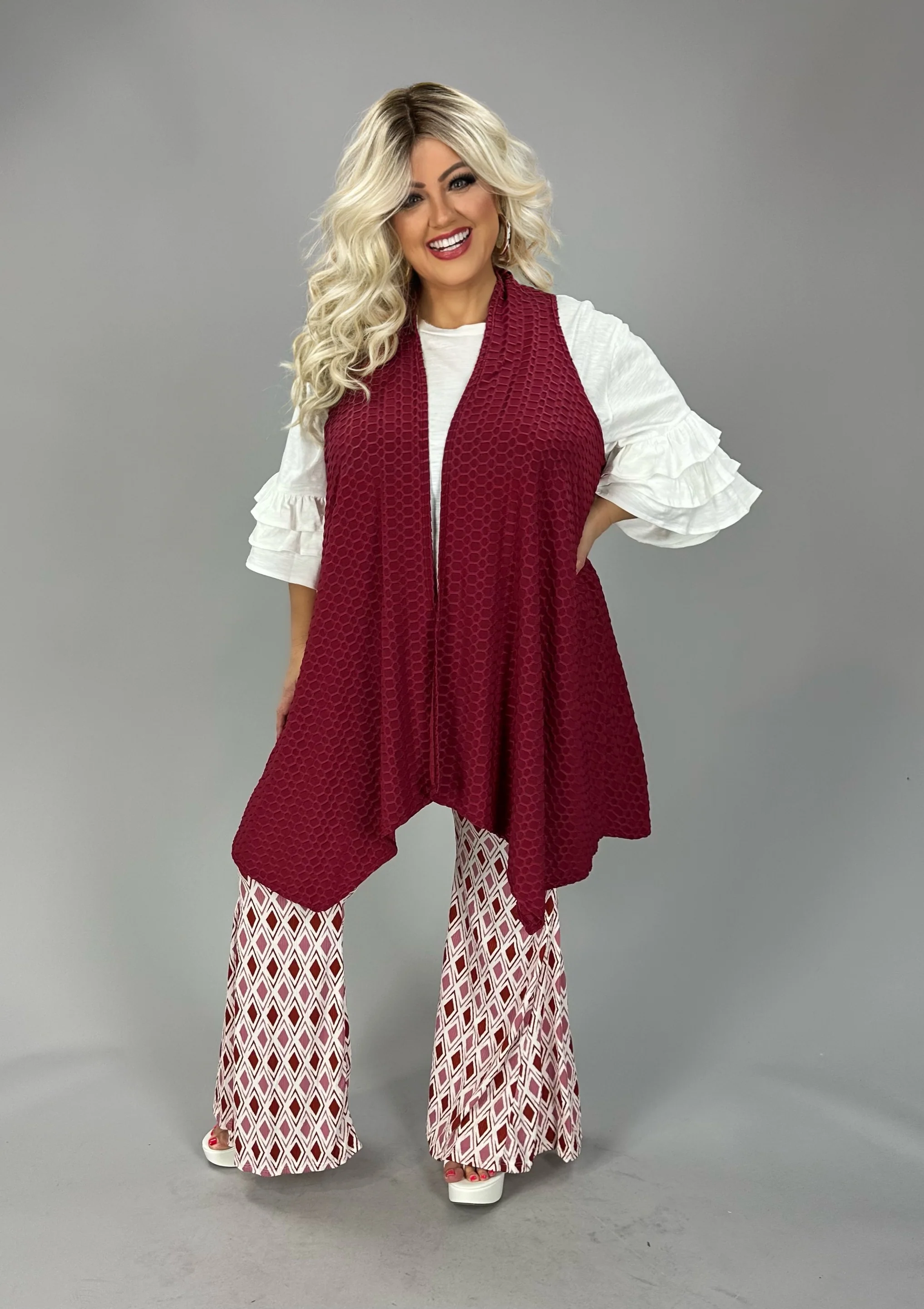 23 SSS {Let Good Times Roll} White Ruffle Tiered Sleeve Top PLUS SIZE 1X 2X 3X - Image 3