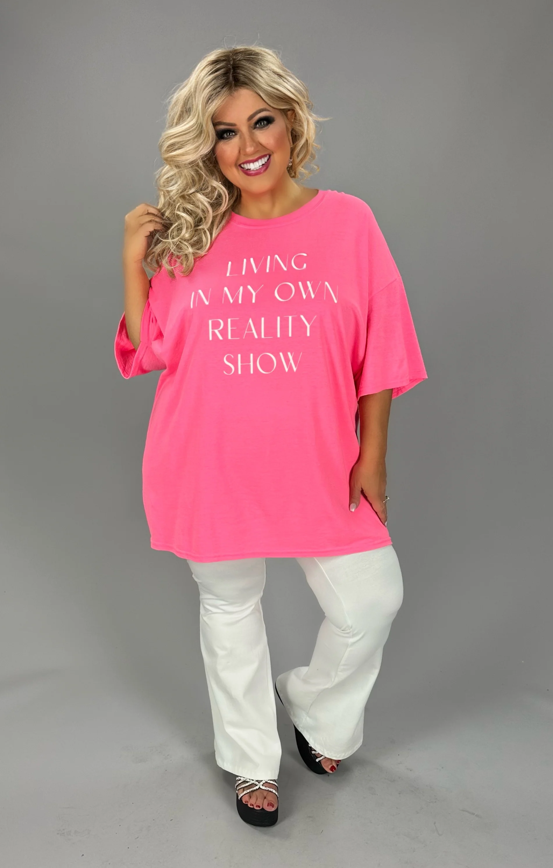 25 GT-W {My Own Reality Show} Hot Pink Graphic Tee PLUS SIZE 1X 2X 3X - Image 3