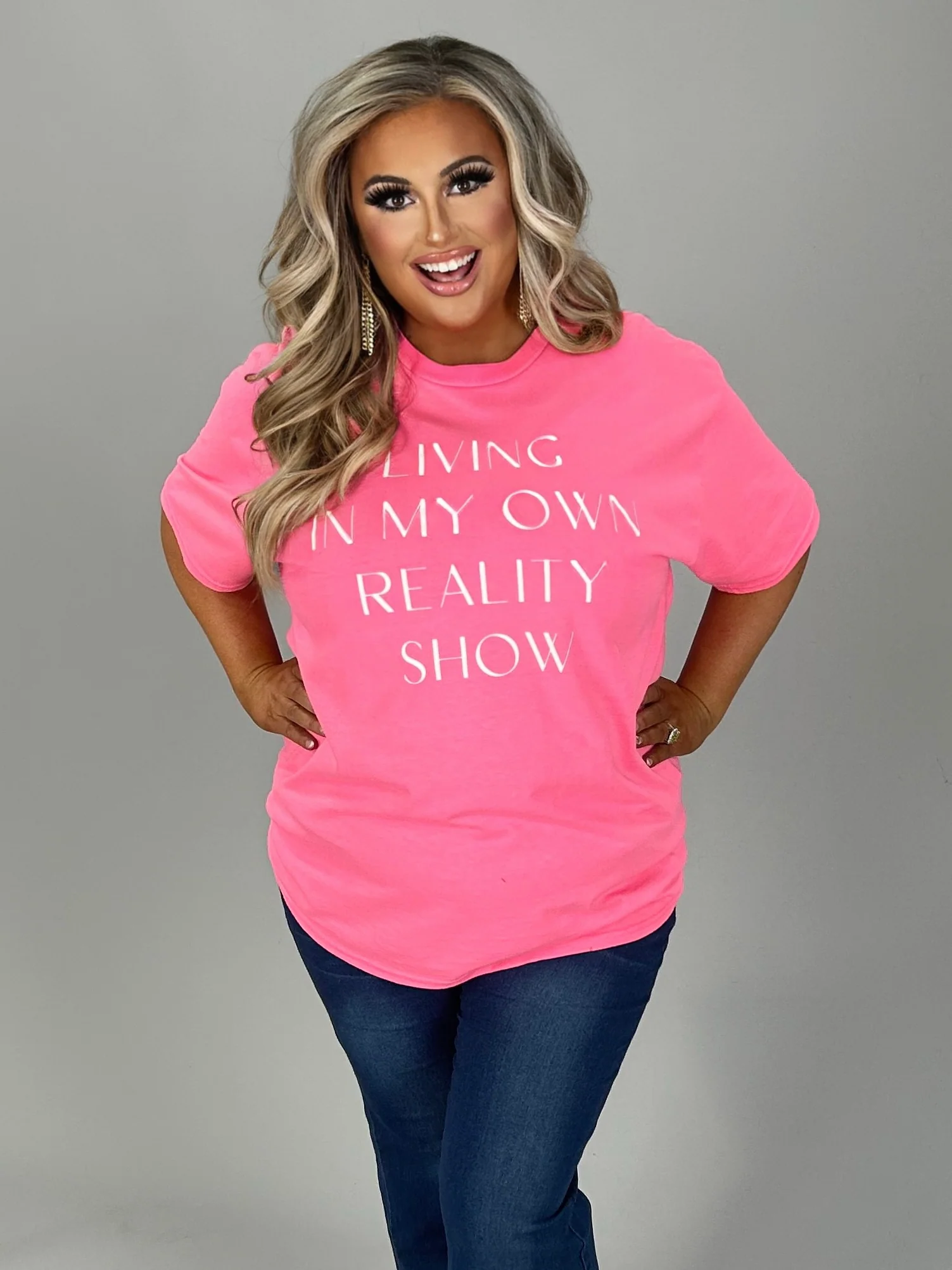 25 GT-W {My Own Reality Show} Hot Pink Graphic Tee PLUS SIZE 1X 2X 3X - Image 5