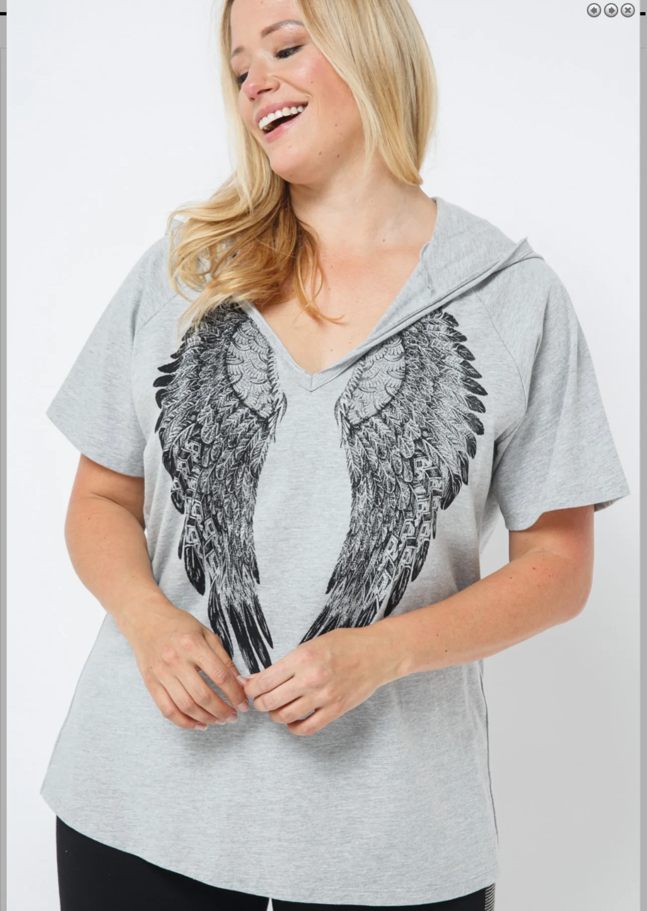 28 HD {Ready To Fly} VOCAL H.Grey Angel Wings Hoodie PLUS SIZE XL 2X 3X - Image 3