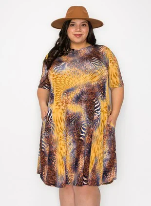 28 PSS {Can Do Attitude} Brown Animal Print Dress EXTENDED PLUS SIZE 4X 5X 6X - Image 4