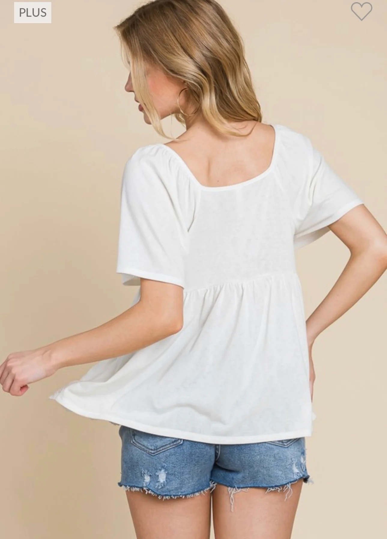 28 SSS {Sweet Perfection} Off White Babydoll  Top w/Lace PLUS SIZE 1X 2X 3X - Image 5