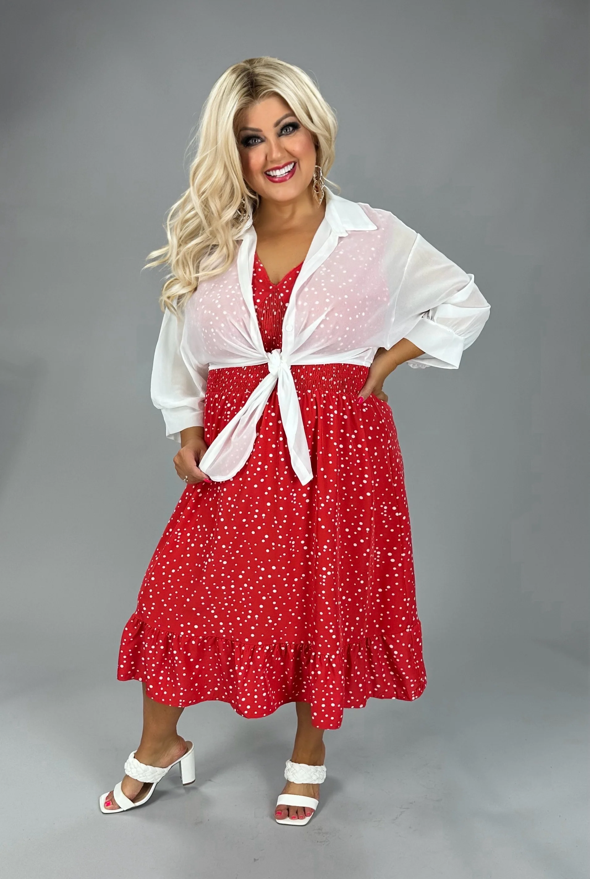 35 OT {Sheer Delight} White Sheer Front Tie Bolero  CW EXTENDED PLUS SIZE 2X 4X 5X - Image 3