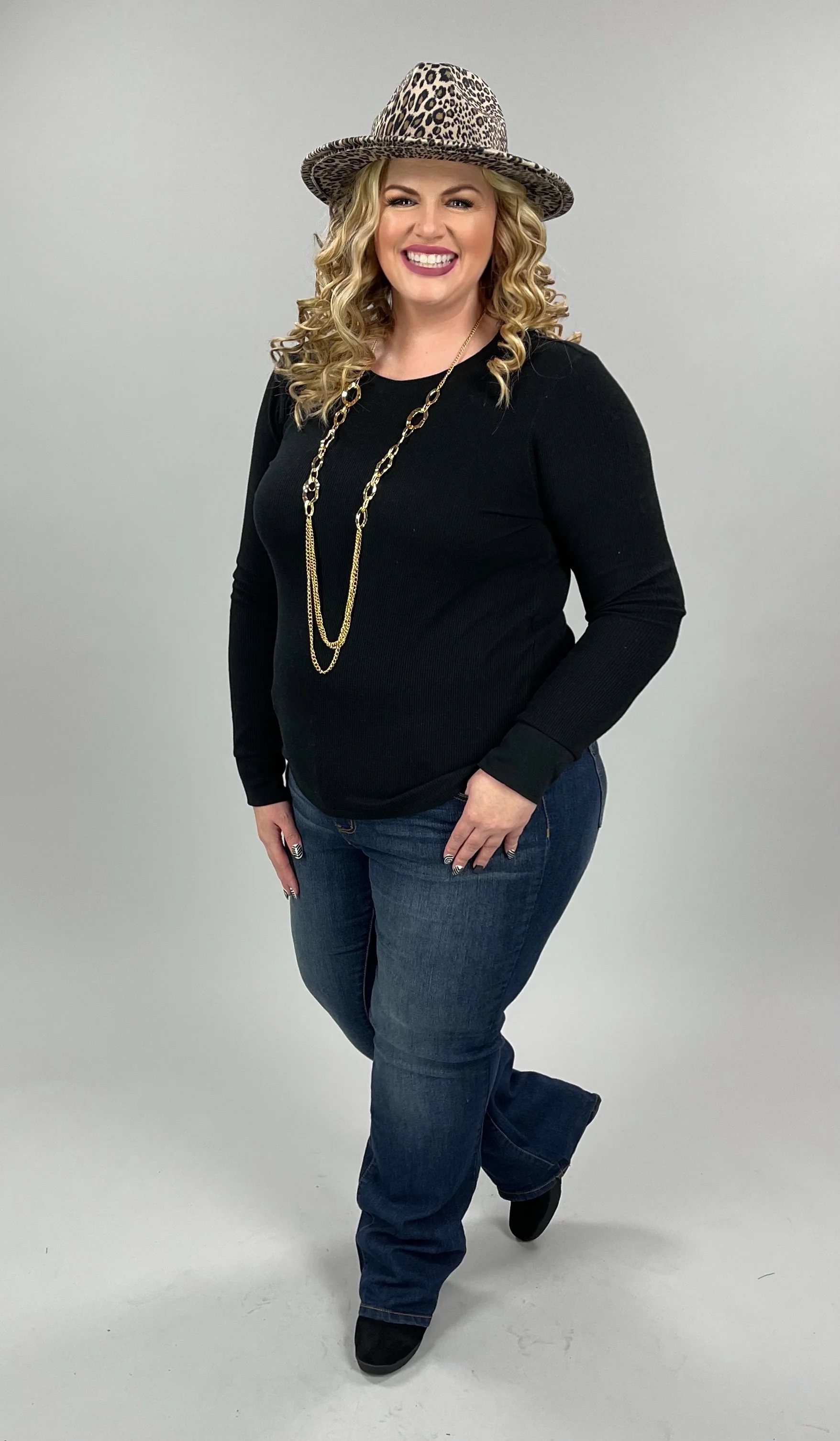 36 SLS-A  {Undercover}  Black Long Sleeve Top PLUS SIZE XL 1X 2X - Image 5
