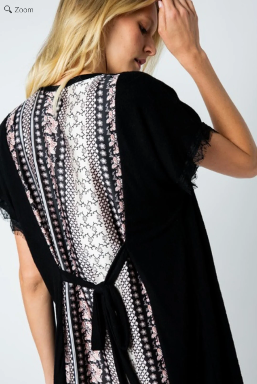 37 OT {Choosing Joy} VOCAL Black/Peach Floral Kimono PLUS SIZE XL 2X 3X - Image 6