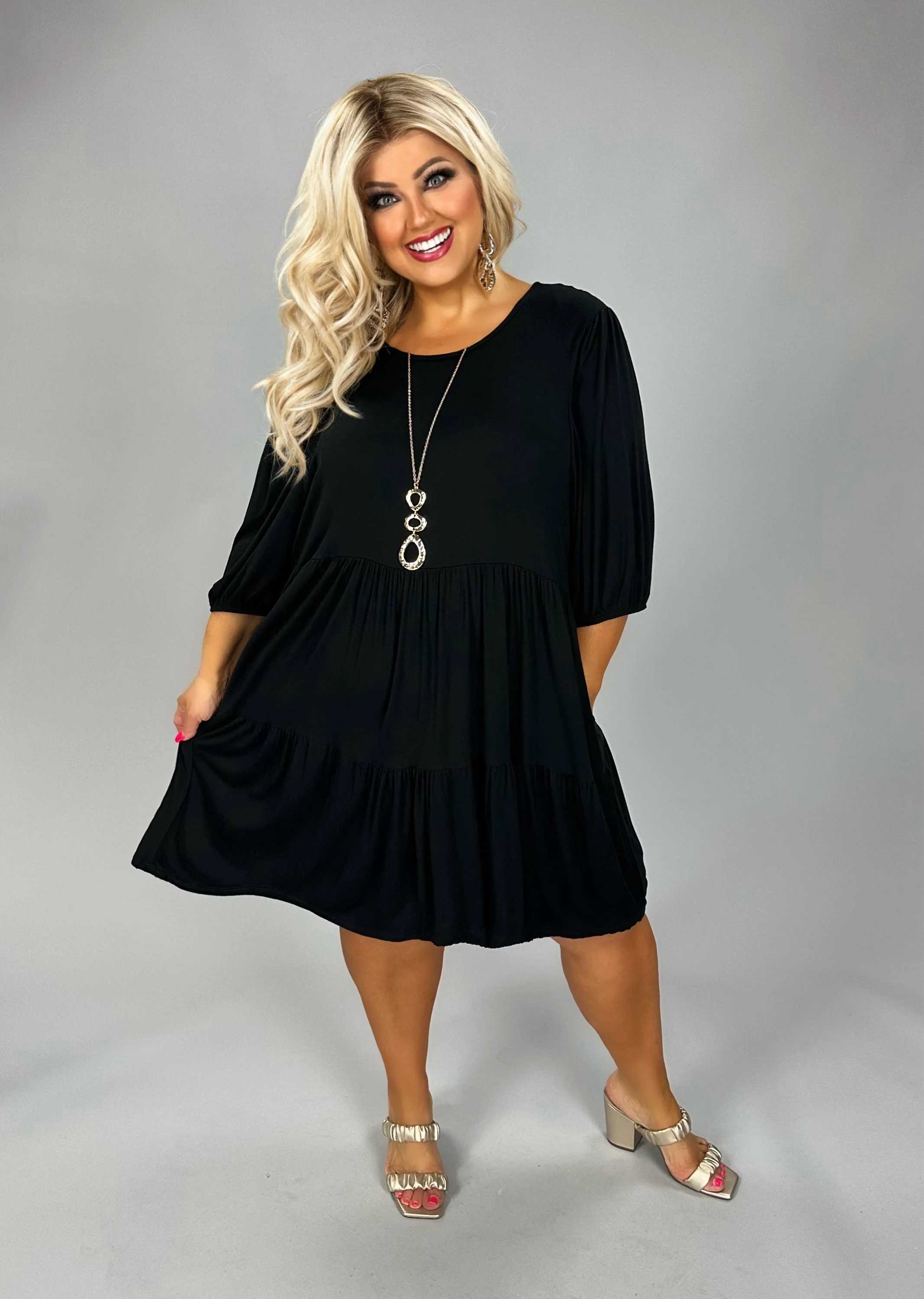 37 SQ {Love Is The Key} Black Tiered Dress PLUS SIZE XL 2X 3X - Image 2