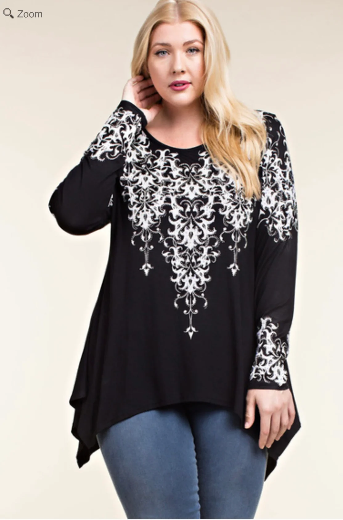 38 SD {Rare Dream} VOCAL Black Print Top w/Studs PLUS SIZE XL 2X 3X - Image 3