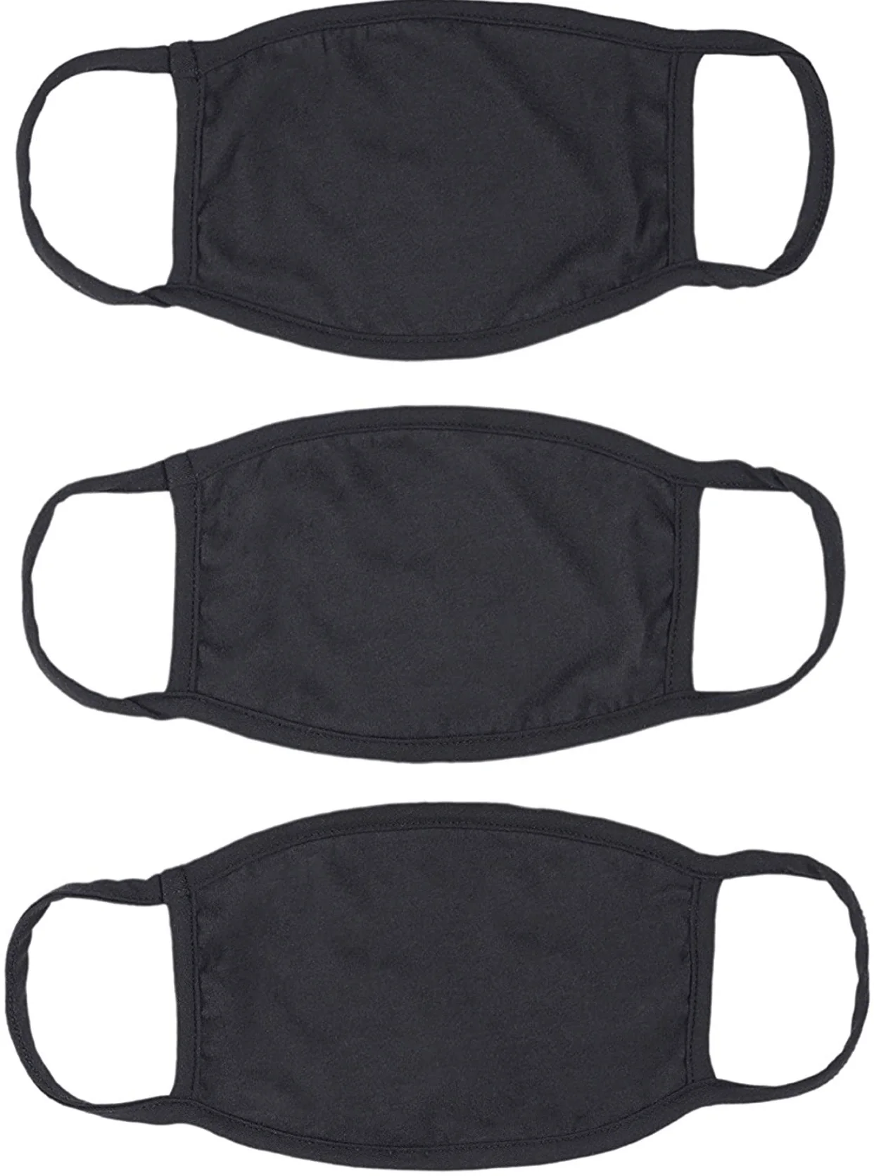 SALE!! 3 PC. All BLACK Face Masks  (Each Mask Has 2 Layers!) (No Returns due to nature of product) - Image 2