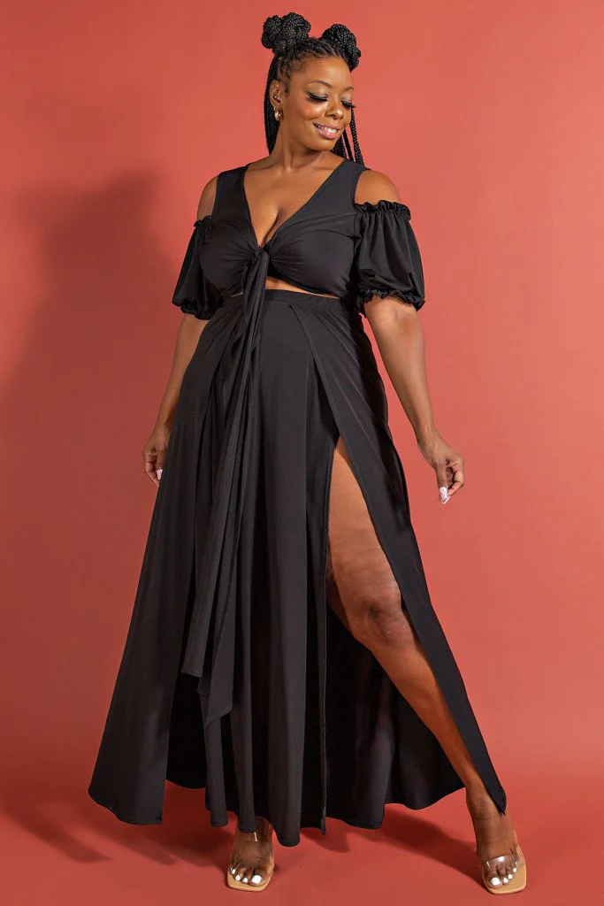 52 SET {Ready For Fame} Black 2 Piece Skirt Set PLUS SIZE 1X 2X 3X - Image 2
