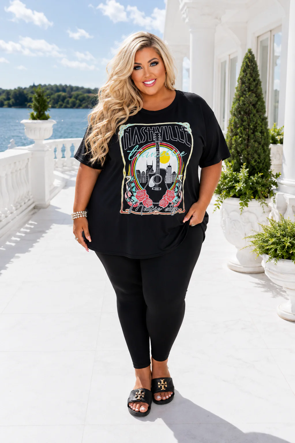 57 GT {Nashville Tennessee} Black Graphic Tee PLUS SIZE 1X 2X 3X - Image 2