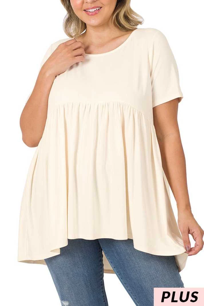 57 SSS-A {Getting The Best} Cream Babydoll Top PLUS SIZE 1X 2X 3X - Image 2