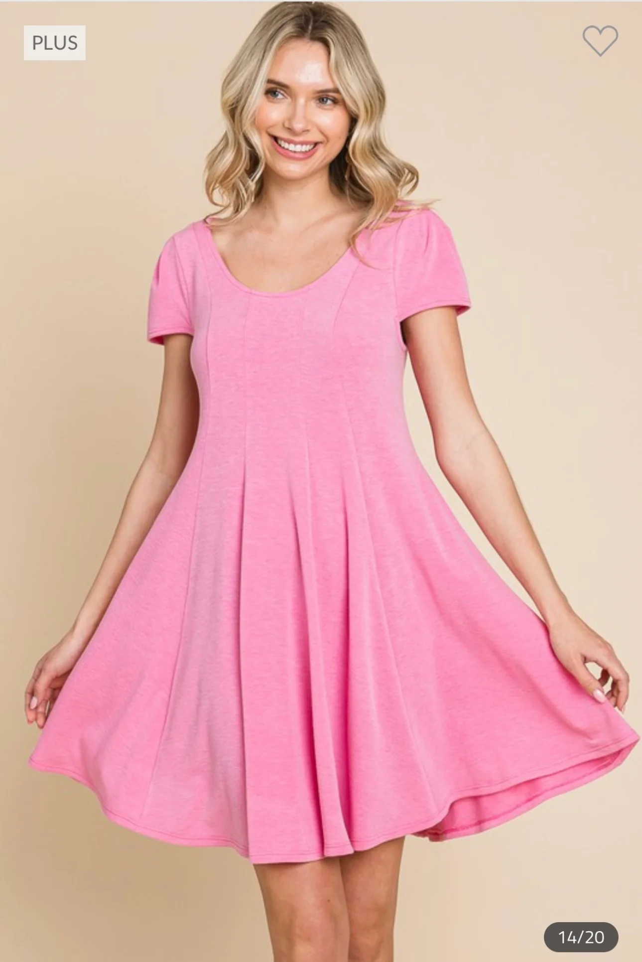 58 SSS-A {Candid Kisses} Pink Scoop Neck Dress PLUS SIZE 1X 2X 3X - Image 7