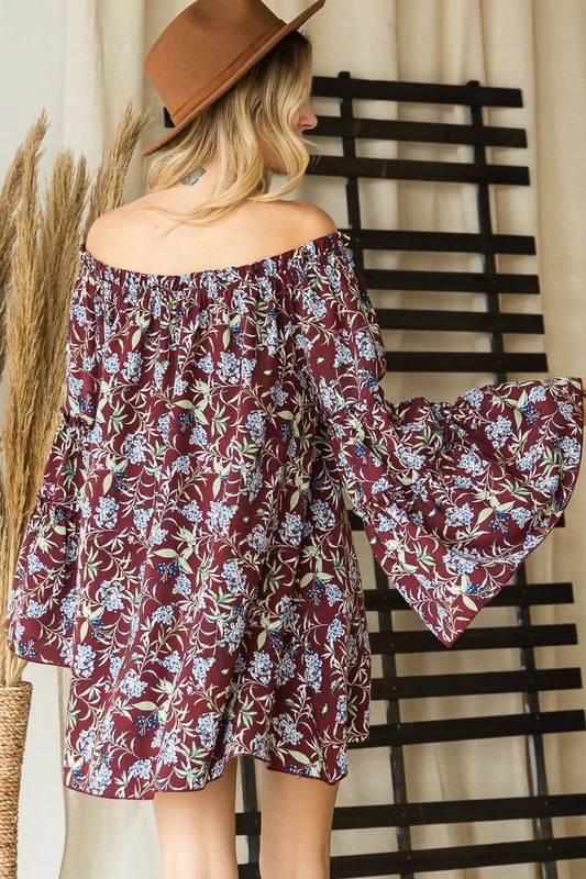 64 OS {Remember This Feeling} Burgundy Floral Top PLUS SIZE 1X 2X 3X - Image 3