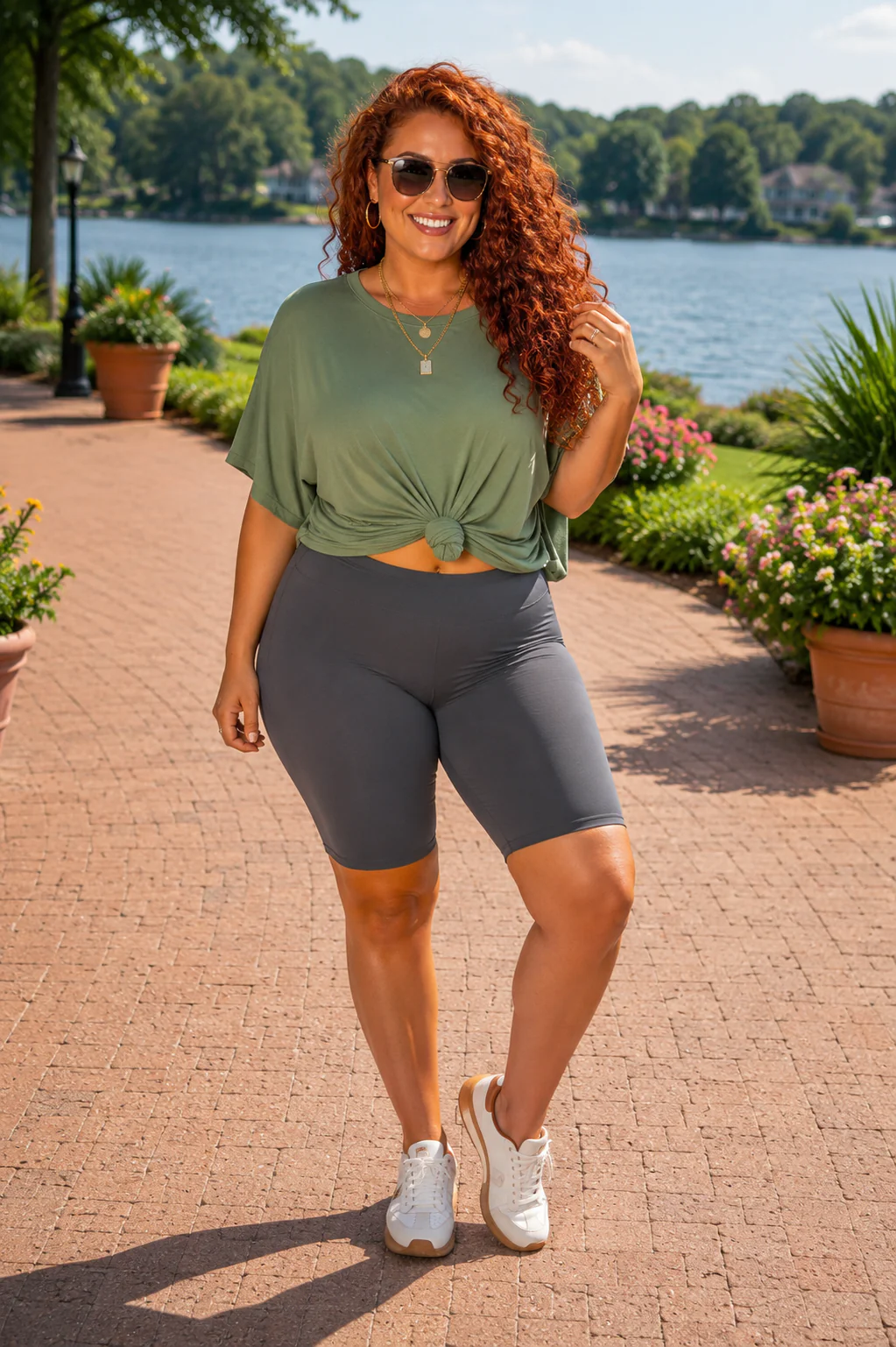 LEG-G {Best Of Friends} CHARCOAL Biker Shorts Butter-Soft!! PLUS SIZE 1X 2X 3X