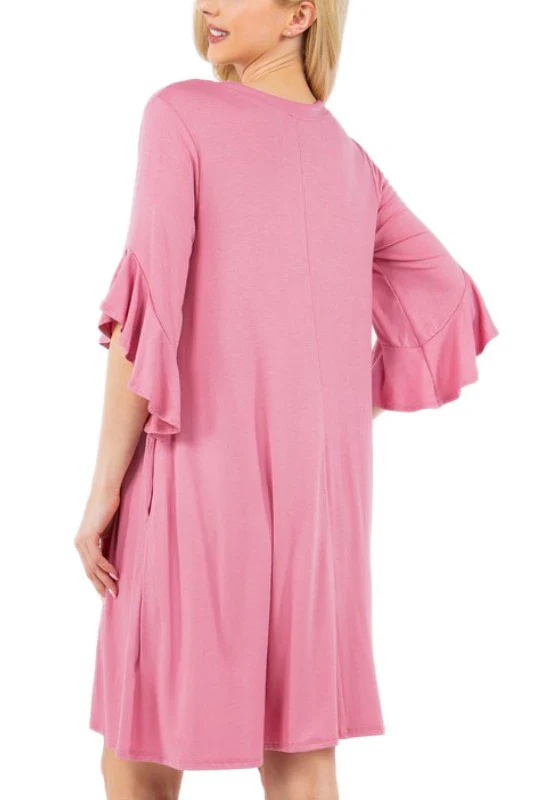 66 SQ {Come Get Me} Mauve V-Neck Dress PLUS SIZE XL 2X 3X - Image 4