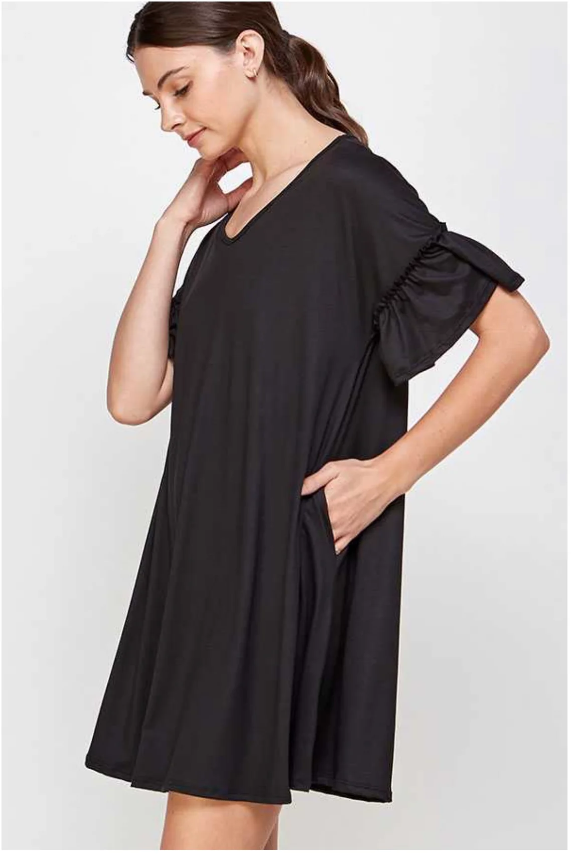72 SSS-C {Looking for Love} Black Dress W/V-Neck  Plus Size 1X 2X 3X - Image 3