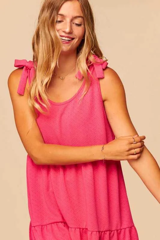 74 SV-B {Finally Fantastic} Fuchsia Tiered w Tie Detail PLUS SIZE 1X 2X 3X - Image 5