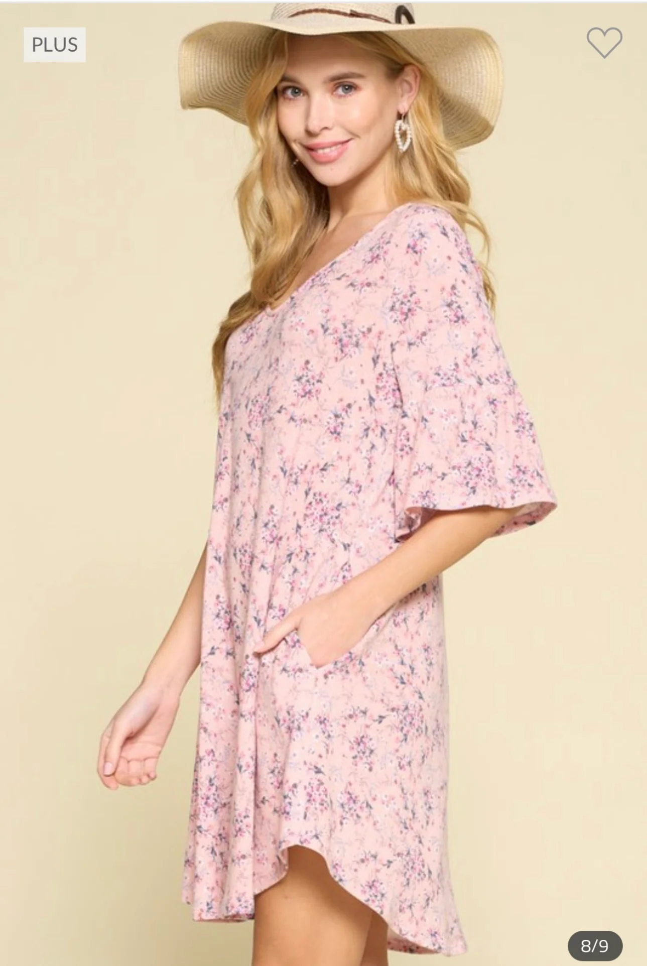 92 PSS-J {Romance Possible} Lilac Floral Dress w/Pockets PLUS SIZE 1X 2X 3X - Image 4