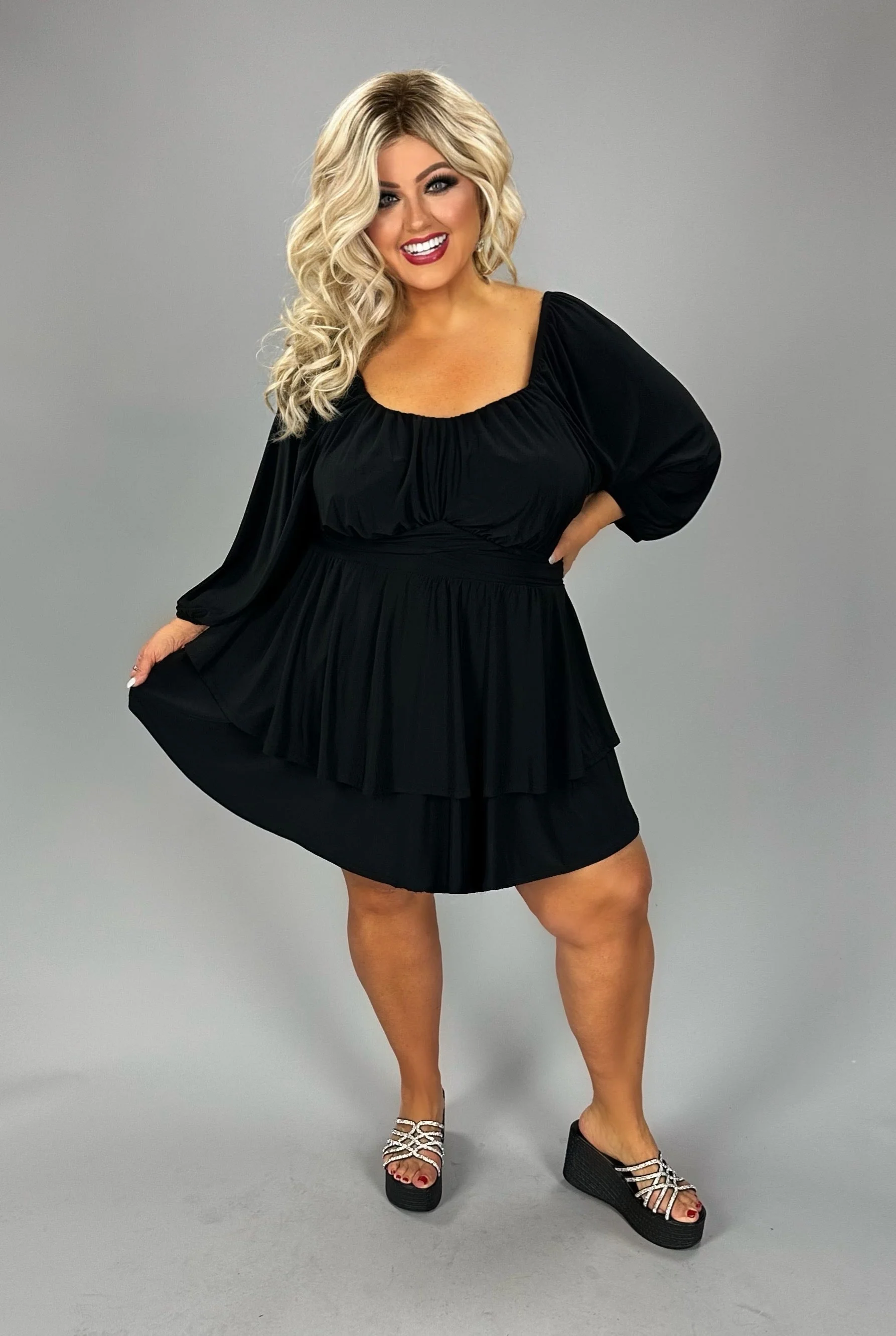 99 RP-A {On A Journey} Black Smocked Romper w/Belt CURVY BRAND!!!  EXTENDED PLUS SIZE 2X 3X 4X 5X - Image 6