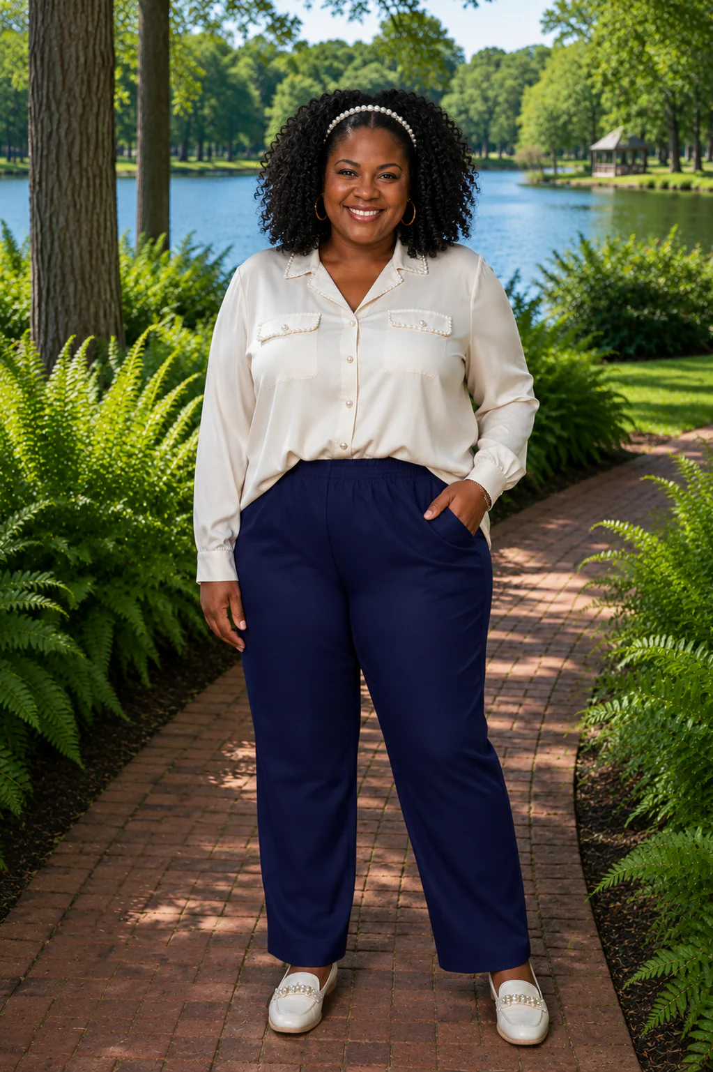 BT-A  M-109   {Karen Scott} Navy Mid-Rise Pants  Retail $44.50  PLUS SIZE 2X 3X