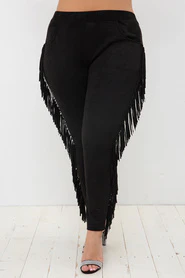 BT {Don't Have To Try} VOCAL Black Fringe Detail Pants PLUS SIZE XL 2X 3X - Image 3