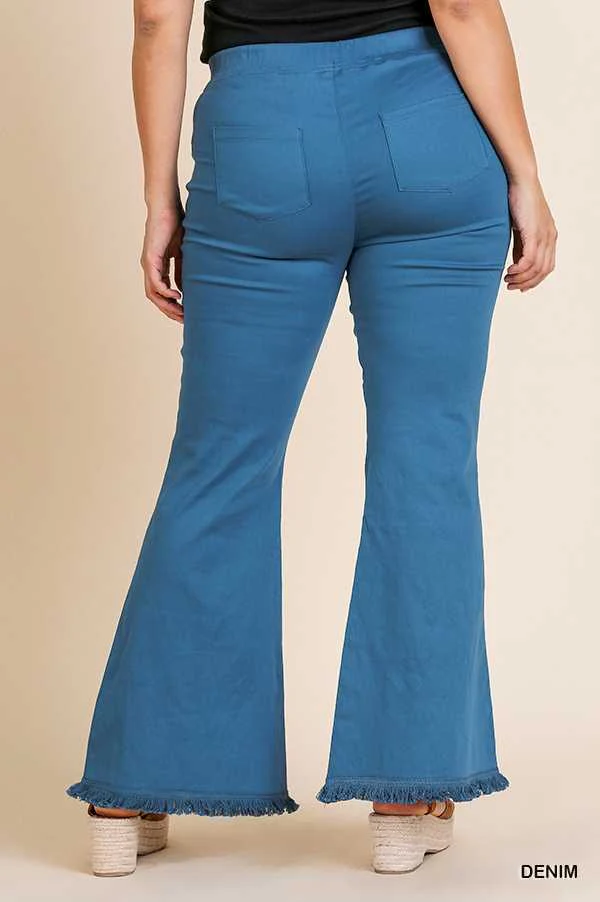 BT-E (You Go Girl) Blue Flare Leg Jeggings  PLUS SIZE XL 1X 2X - Image 3