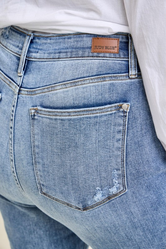 BT {Frayed Freedom} Judy Blue Distressed Crop Wide Leg Jeans PLUS SIZE 14 16 18 20 22 24 - Image 6