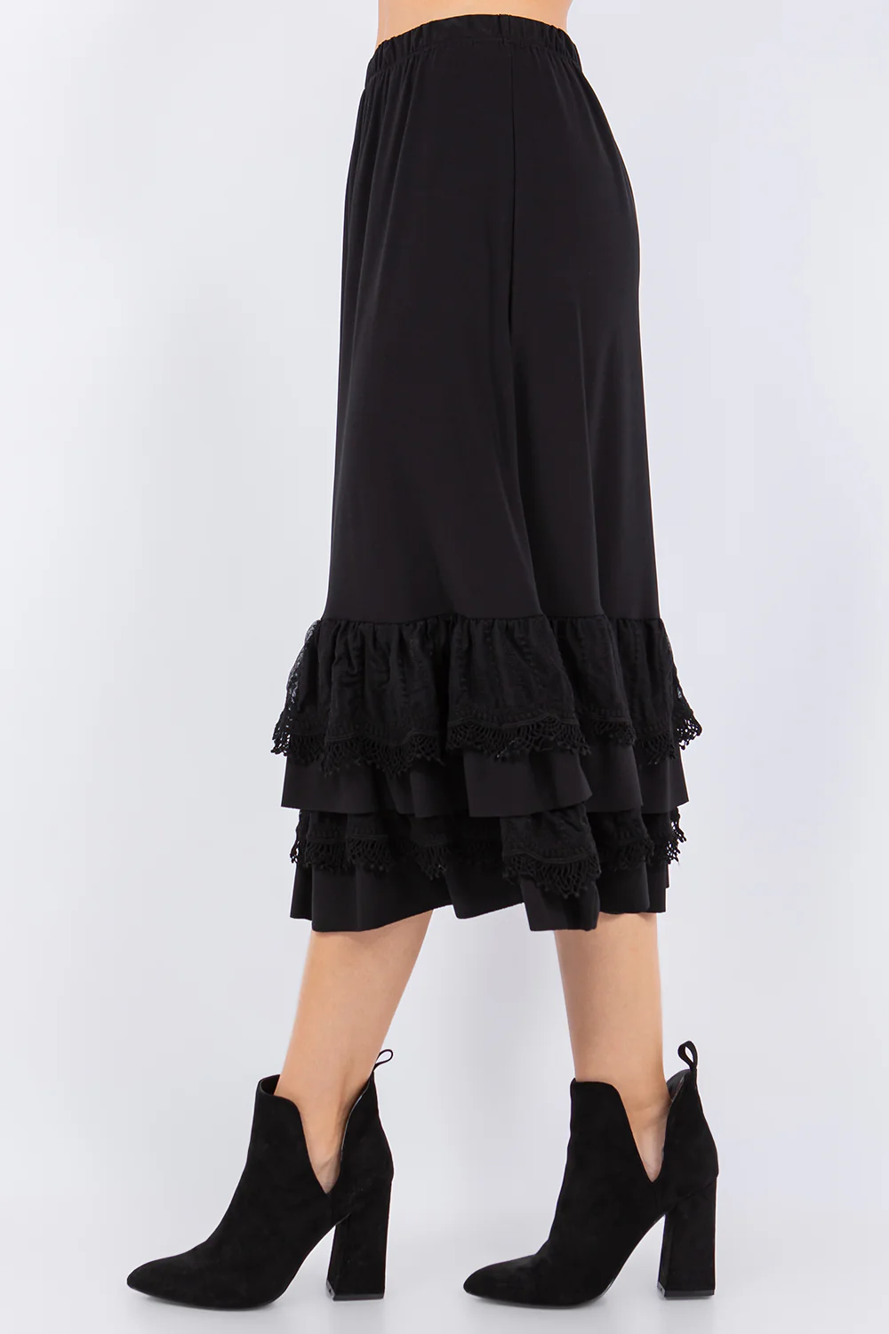 BT-I {Dare To Dream} Black Lace Ruffle Hem Skirt PLUS SIZE XL 1X 2X 3X - Image 5