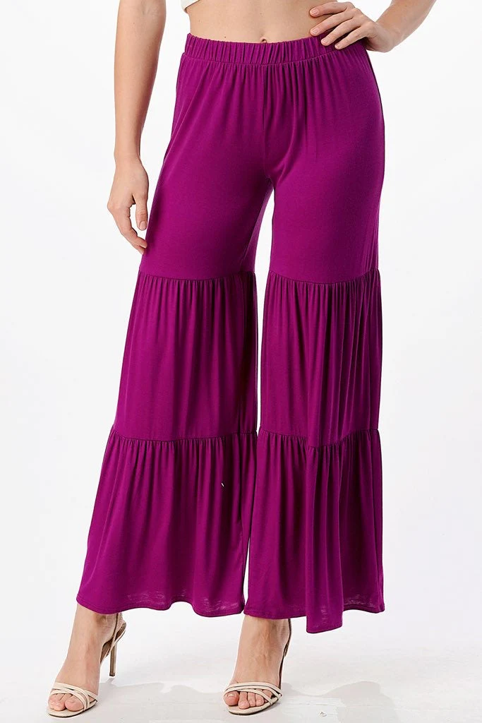 BT-I {Love Me Back} Magenta Tiered Pants PLUS SIZE XL 2X 3X - Image 2
