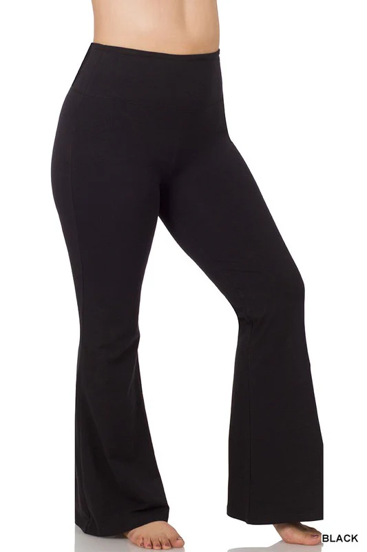 BT {License To Chill} Black Cotton Flare Leg Yoga Pants PLUS SIZE XL 2X 3X - Image 2