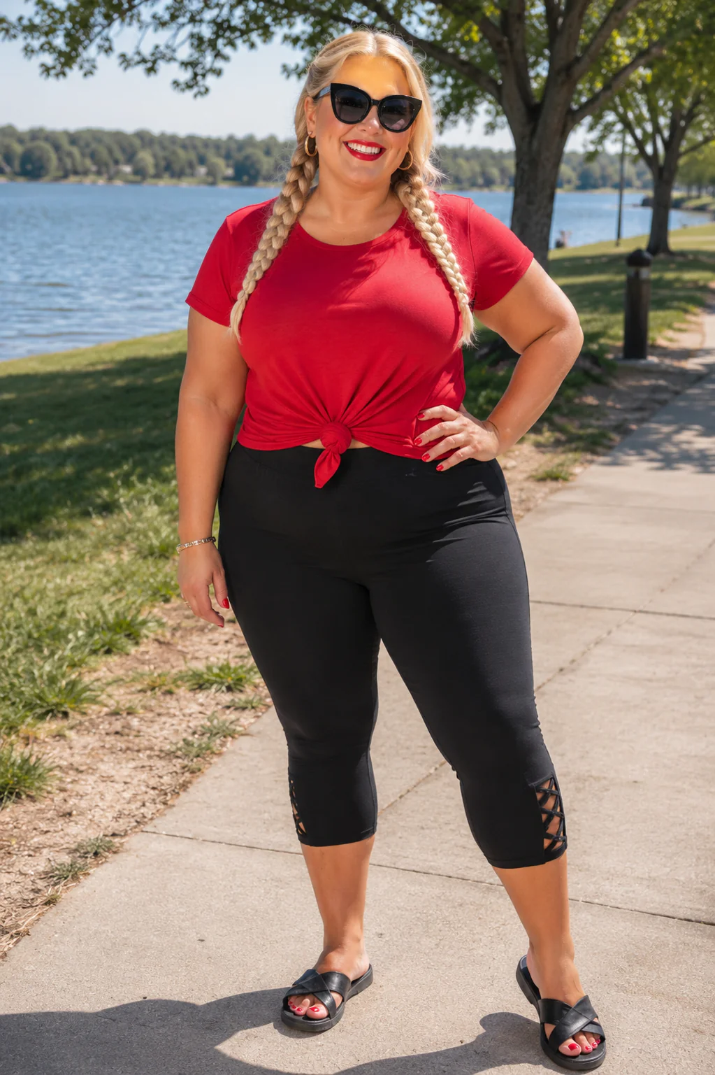 BT {Luxe Detail} Black Capri Hem Cut Out Detail Pants