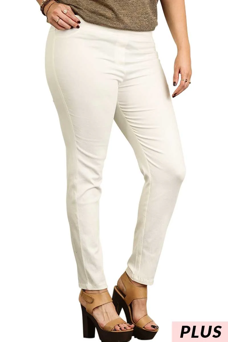 BT-M {More To The Story}  Umgee Cream Stretch Pants PLUS SIZE XL 1X 2X - Image 2