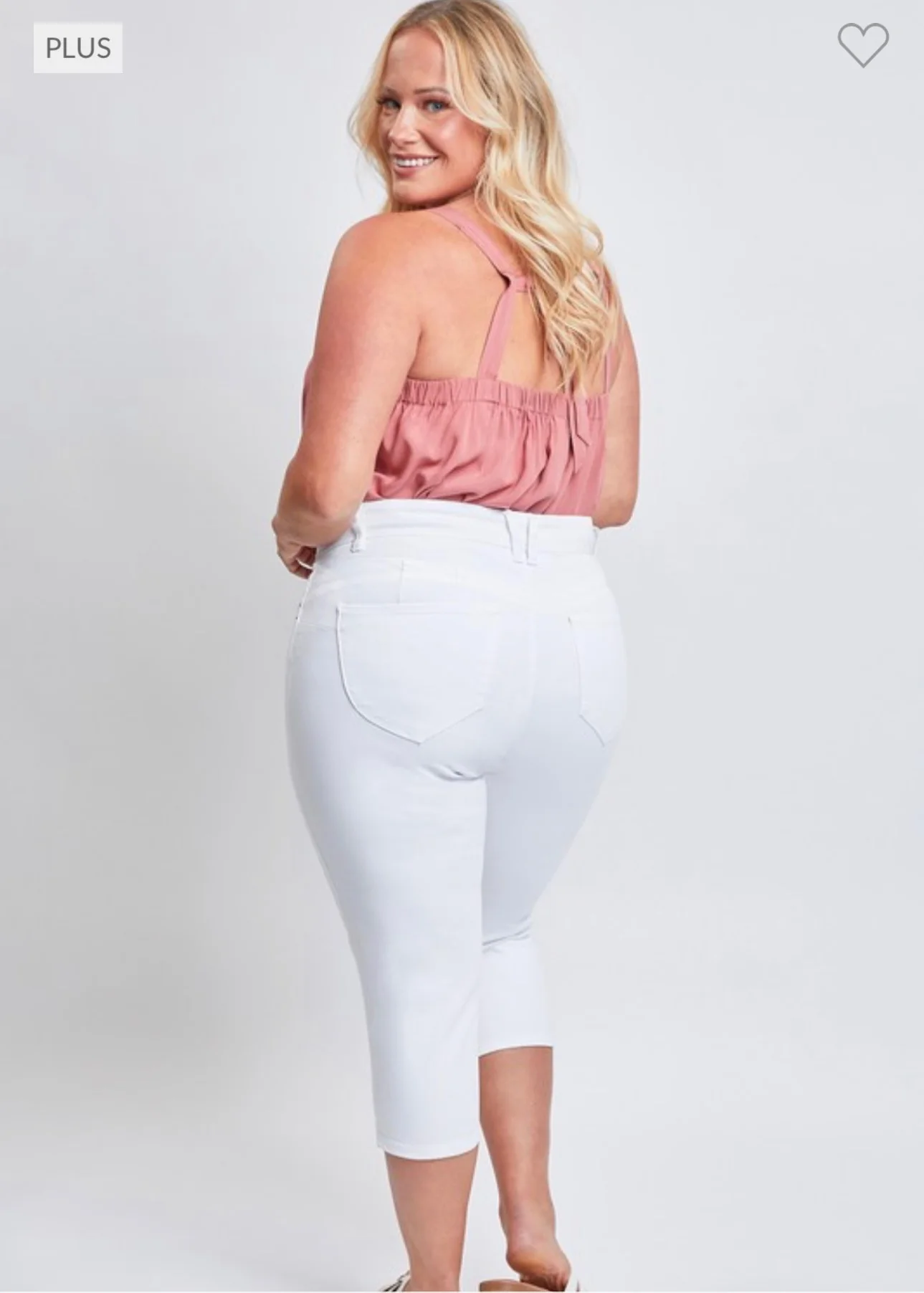 LEG-26 {Royalty For Me} White Ripped Capri Pants PLUS SIZE 14 16 18 - Image 5