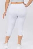 LEG-115 {Running Laps} White Criss-Cross Yoga Capri PLUS SIZE 1X 2X 3X - Image 4