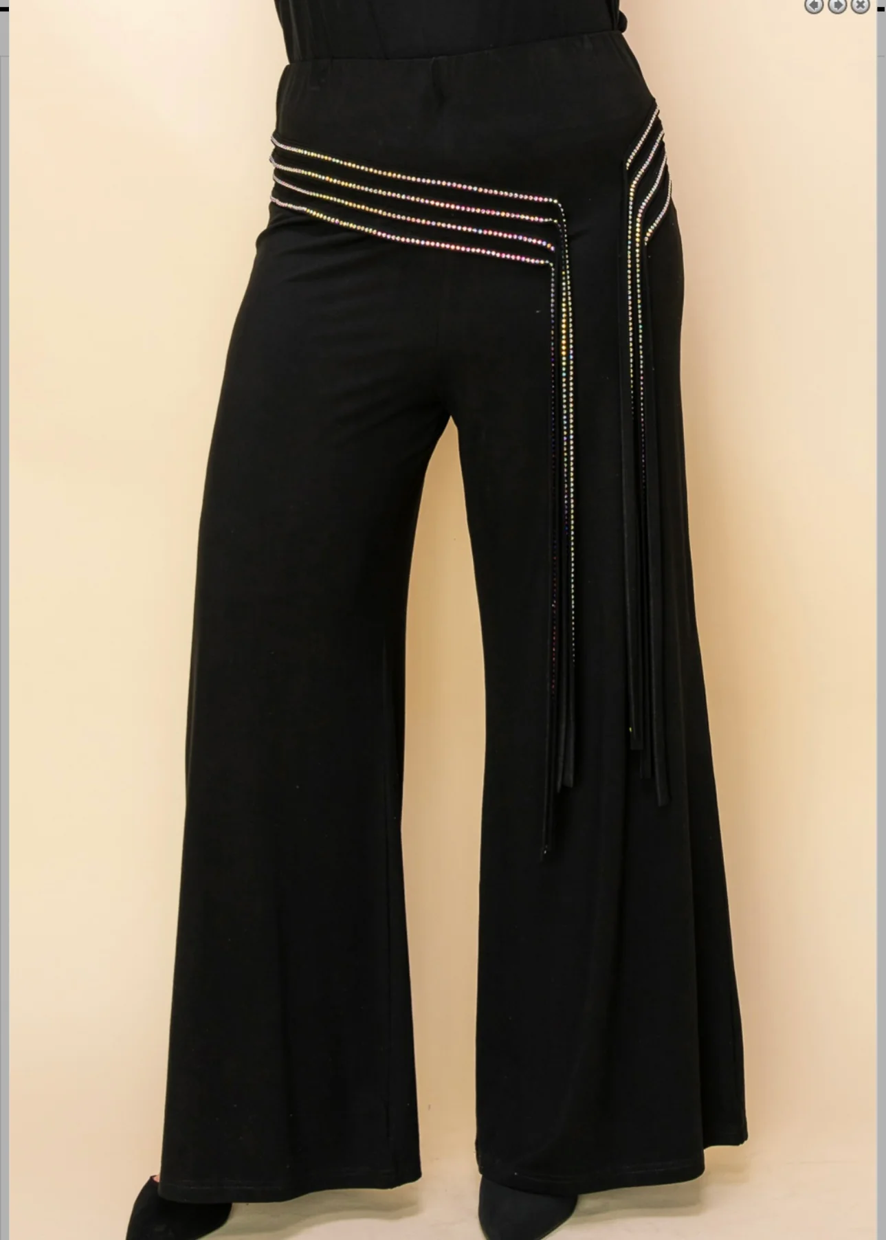 BT-R {Vocal Found My Forever} Black Dress Pants w/Stud Fringe PLUS SIZE XL 2X 3X - Image 2