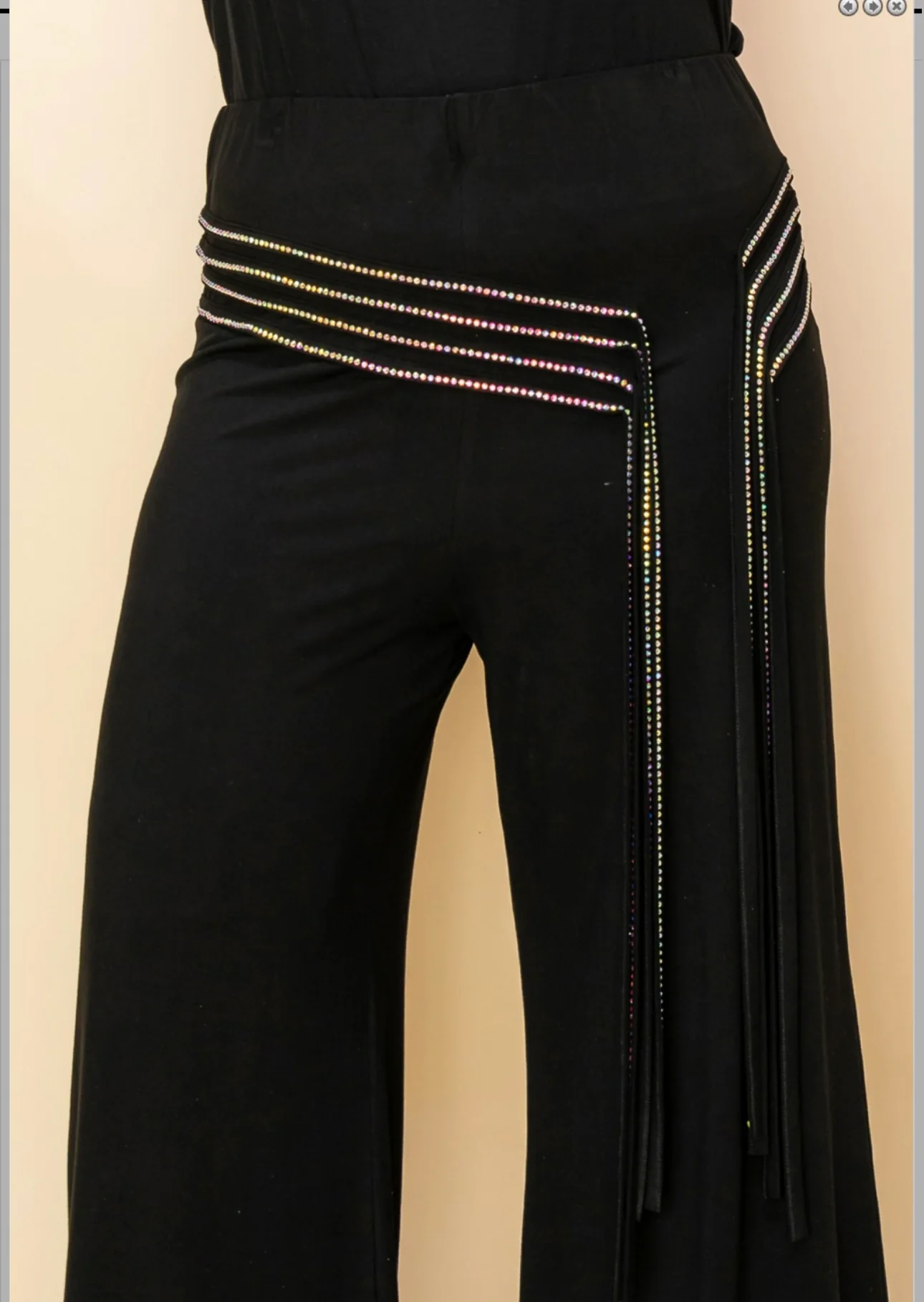 BT-R {Vocal Found My Forever} Black Dress Pants w/Stud Fringe PLUS SIZE XL 2X 3X - Image 3