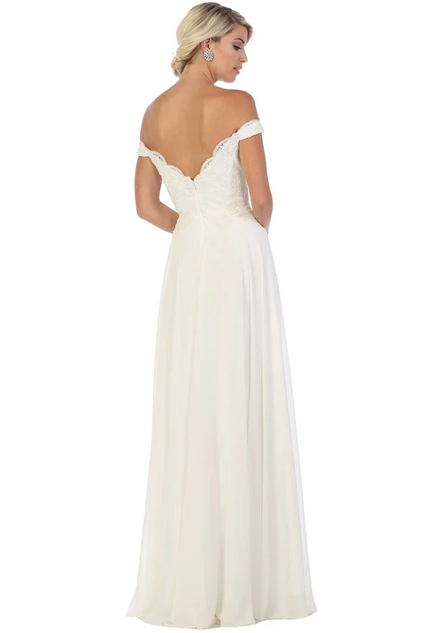 LD-G {Total Innocence} Ivory Chiffon Gown EXTENDED PLUS SIZE 26 - Image 3