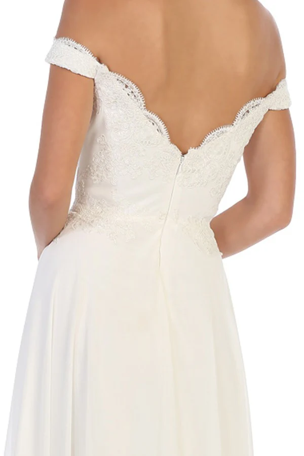 LD-G {Total Innocence} Ivory Chiffon Gown EXTENDED PLUS SIZE 26 - Image 4